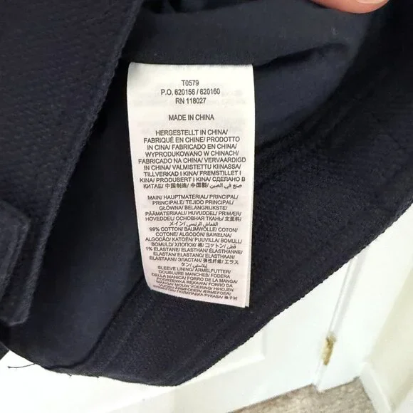 Boden Navy Blue Cropped Blazer Jacket Button Front Workwear Size 8 - Picture 3 of 7